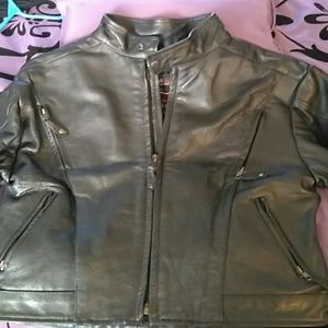 Leather riding jacket